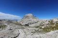 Mount called ROSETTA in the dolomites alps where the cable car a Royalty Free Stock Photo