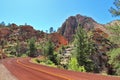 Zion National Park with Mount Carmel Highway near Checkerboard Mesa, Southwest Desert, Utah Royalty Free Stock Photo