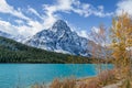 Mount Chephren and Waterfowl Lake Royalty Free Stock Photo