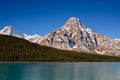 Mount Chephren and Waterfowl Lake Royalty Free Stock Photo