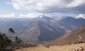Mount Chicon Urubamba mountain range in Cusco Peru UNESCO world heritage site Royalty Free Stock Photo