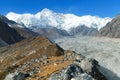 Mount Cho Oyu and Ngozumba glacier Royalty Free Stock Photo