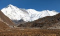 Mount Cho Oyu - way to Cho Oyu base camp - Everest area Royalty Free Stock Photo