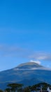 Mount Ciremai, blue sky, clouds Royalty Free Stock Photo