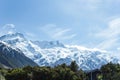 Mount Cook covered in snow on a sunny day, South Island, New Zealand Royalty Free Stock Photo