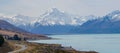 Mount Cook and glacial lake Pukaki, New Zealand Royalty Free Stock Photo