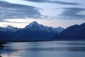 Mount cook and lake pukaki Royalty Free Stock Photo