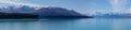 Mount Cook over Pukaki Lake panorama, New Zealand Royalty Free Stock Photo