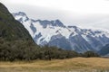 Mount Cook Road (State Highway 80) along the Tasman River leading to Aoraki / Mount Cook National Park and the village