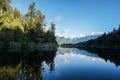 Mount Cook with snow at the peak and reflection on river Royalty Free Stock Photo