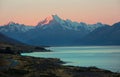Mount Cook during sunset in New Zealand Royalty Free Stock Photo
