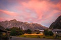 Mount Cook valley at sunset, New Zealand Royalty Free Stock Photo