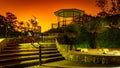 Mount Coot-Tha Summit Lookout platform at sunset in Brisbane, Australia