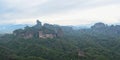 Mount Danxia in cloudy day Royalty Free Stock Photo