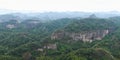 Mount Danxia in cloudy day Royalty Free Stock Photo