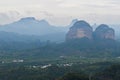 Mount Danxia in cloudy day Royalty Free Stock Photo