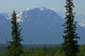 View of Mount Denali from a lodge, Alaska, USA