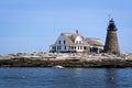Remote Island Lighthouse Made of Stone in Maine