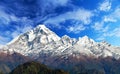 Mount Dhaulagiri with clouds on sky