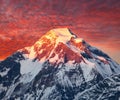 Mount Dhaulagiri, evening sunset view Royalty Free Stock Photo