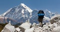 Mount Dhaulagiri with tourist, great himalayan trail