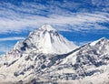 Mount Dhaulagiri, view from Thorung La pass Royalty Free Stock Photo