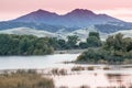 Mount Diablo Sunset from Marsh Creek Reservoir. Royalty Free Stock Photo