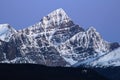 Mount Edith Cavell in the Canadian Rockies just before sunrise Royalty Free Stock Photo