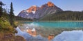 Mount Edith Cavell and lake, Jasper NP, Canada at sunrise Royalty Free Stock Photo