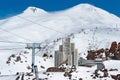 Mount Elbrus in Coaucasus mountains winter view Royalty Free Stock Photo