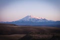 Mount Elbrus, the highest mountain in Russia. North Caucasus. Sunset overlooking Elbrus, beautiful nature Royalty Free Stock Photo