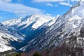 Mount Elbrus with ski slopes. Caucasus snowy mountains. Alpine skiing in the fresh air. skiers in the snow. mountain snowy landsca