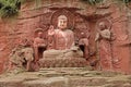 Mount Emei cliff stone:Sakyamuni buddhist Royalty Free Stock Photo