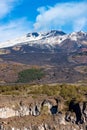 Mount Etna volcano with smoke - Sicily island Italy Europe Royalty Free Stock Photo