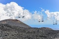 Mount Etna Vulcano craters and lift Royalty Free Stock Photo