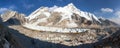 Mount Everest base camp evening panoramic view Royalty Free Stock Photo