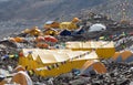 Mount Everest base camp, tents and prayer flags, Nepal Royalty Free Stock Photo