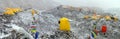 Mount Everest base camp, tents and prayer flags, Nepal Royalty Free Stock Photo