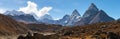 Mount Everest, Cholo, Kangchung peak and Nirekha peak Royalty Free Stock Photo