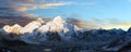 Mount Everest, evening panoramic view, Nepal Himalays