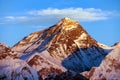 Mount Everest Evening sunset Nepal himalaya mountain Royalty Free Stock Photo