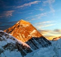 Mount Everest evening view Nepal Himalays mountains