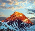 Mount Everest evening view Nepal Himalays mountains