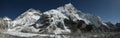 Mount Everest and the Khumbu Glacier, Himalayas, Nepal. Royalty Free Stock Photo