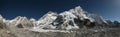 Mount Everest and the Khumbu Glacier, Himalayas, Nepal. Royalty Free Stock Photo