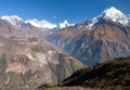 Mount Everest, Lhotse, Ama Dablam and Namche Bazar Royalty Free Stock Photo