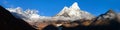 Mount Everest Lhotse Ama Dablam Nepal Himalayas mountains Royalty Free Stock Photo