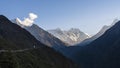 Mount Everest  Lhotse and Ama Dablam peaks  Tengboche  Nepal Royalty Free Stock Photo