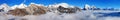Mount Everest, Lhotse, Makalu and Cho Oyu panorama Royalty Free Stock Photo