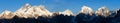 Mount Everest Lhotse and Makalu evening sunset view Royalty Free Stock Photo